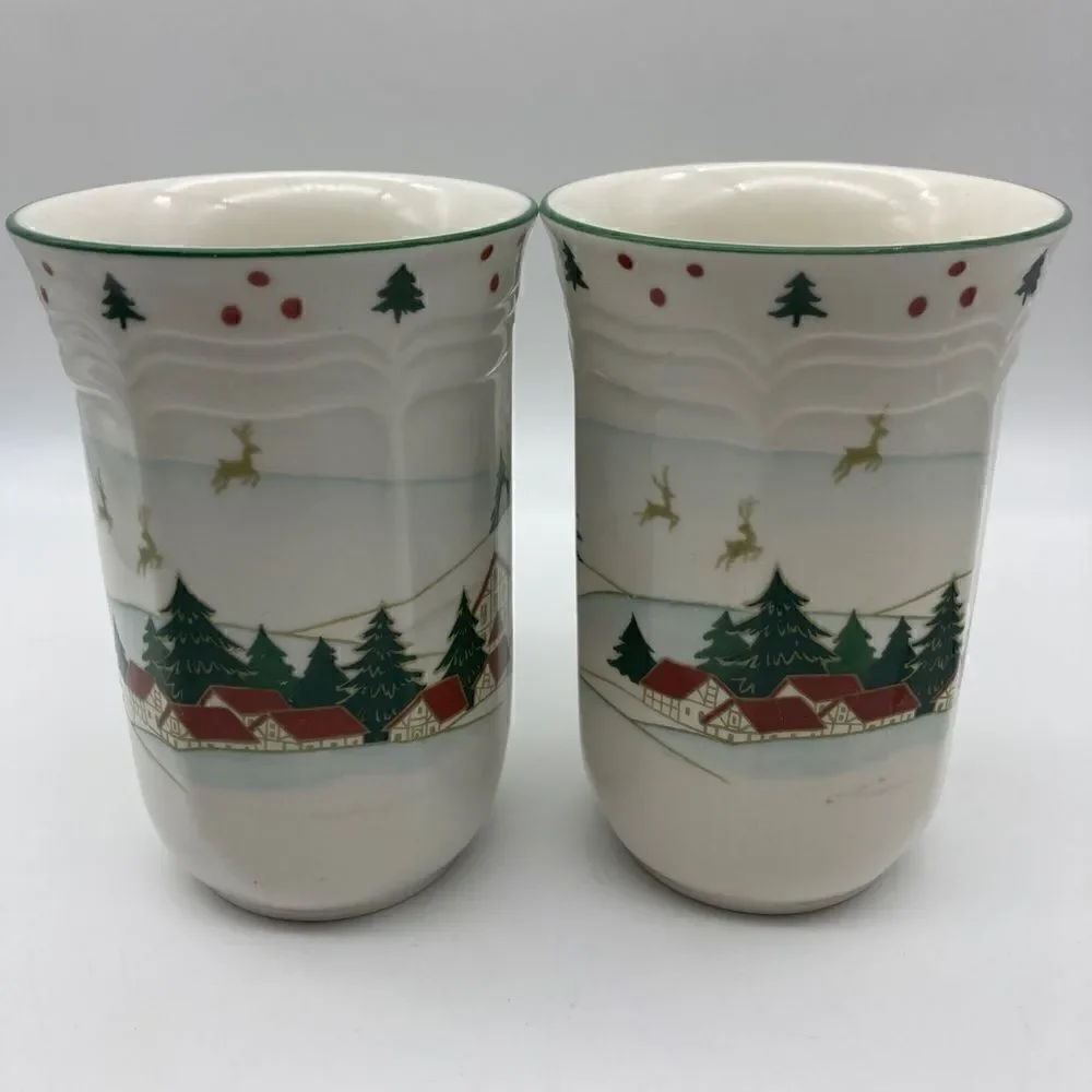 Micasa French Countryside Wonderland Cappuccino Mugs Lot of 2 F 9008 Like New